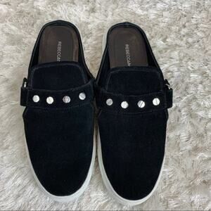 Rebecca Minkoff Suede Slides Black 9